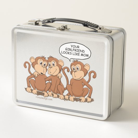 Deine Freundin sieht aus wie ein Mama-Affe Metall Brotdose (Vorderseite)