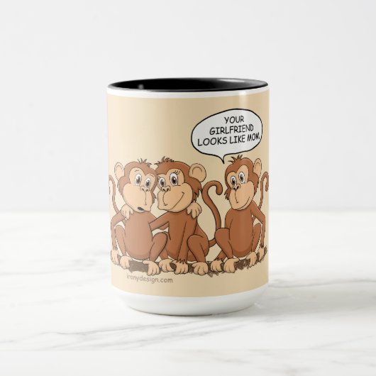 Deine Freundin sieht aus wie Mama Funny Monkey Gro Tasse (Zentrum)