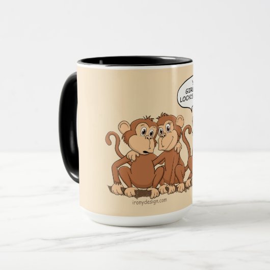 Deine Freundin sieht aus wie Mama Funny Monkey Gro Tasse (Vorderseite Links)