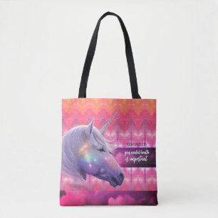 Deine geistige Gesundheit ist wichtig Regenbogen-E Tasche