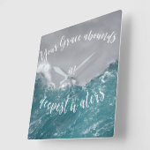 Deine Gnade in den tiefsten Gewässern zitiert den Quadratische Wanduhr (Winkel)