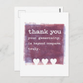 Deine Großzügigkeit ist über den Vergleich hinaus. Postkarte (Vorne/Hinten)