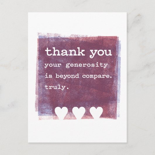 Deine Großzügigkeit ist über den Vergleich hinaus. Postkarte (Vorderseite)