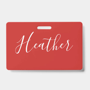Deine individuelle weiße Schrift auf Rot Ausweis
