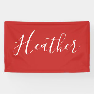 Deine individuelle weiße Schrift auf Rot Banner