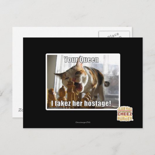 Deine Königin, ich nehme ihre Geisel Postkarte (Vorne/Hinten)