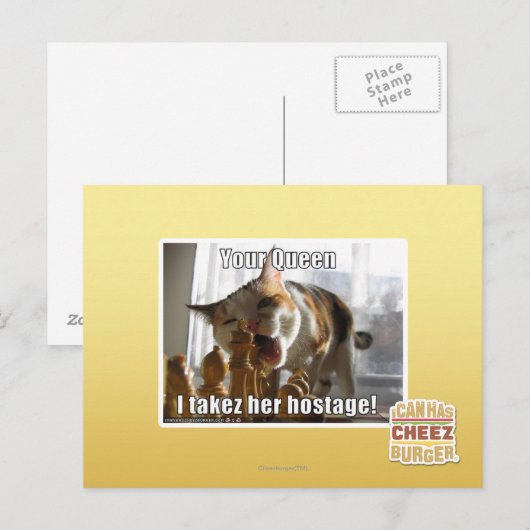 Deine Königin, ich nehme ihre Geisel Postkarte (Vorne/Hinten)