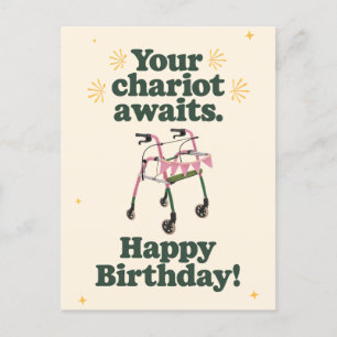 Deine Kutsche wartet Funny Geburtstag älter werden Postkarte