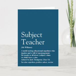 Deine Lehrer Definition Typografischer Spaß Blau Karte