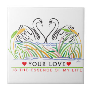 Deine Liebe ist das Wesen meiner Keramik Fliese
