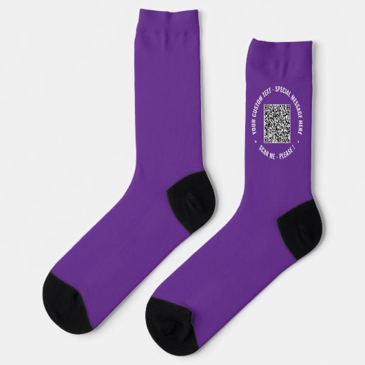Deine lustigen QR-Code- und benutzerdefinierten Te Socken (Linkes Detail)