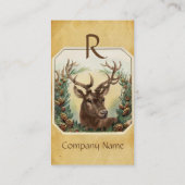 DEINE MIT PINE CONES KROWN MONOGRAM PARCHMENT VISITENKARTE (Rückseite)