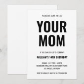 Deine Mutter Lustiger Witz Teens 14. Geburtstag Einladung (Vorne/Hinten)