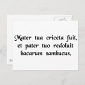 Deine Mutter war ein Hamster und dein Vater....... Postkarte (Vorne/Hinten)