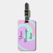 Deine Nachricht hier Textname Monogramm rosa Paste Gepäckanhänger (Vorderseite vertikal)