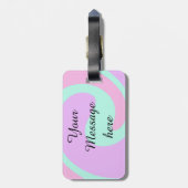 Deine Nachricht hier Textname Monogramm rosa Paste Gepäckanhänger (Rückseite vertikal)