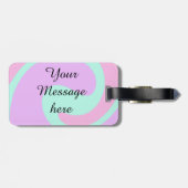 Deine Nachricht hier Textname Monogramm rosa Paste Gepäckanhänger (Rückseite horizontal)