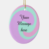 Deine Nachricht hier Textname Monogramm rosa Paste Keramik Ornament (Rechts)
