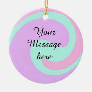 Deine Nachricht hier Textname Monogramm rosa Paste Keramik Ornament