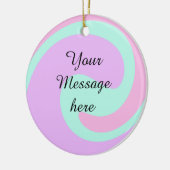 Deine Nachricht hier Textname Monogramm rosa Paste Keramik Ornament (Links)