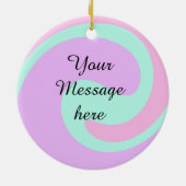 Deine Nachricht hier Textname Monogramm rosa Paste Keramik Ornament (Hinten)