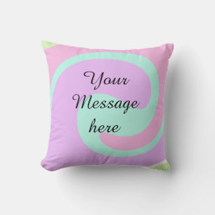 Deine Nachricht hier Textname Monogramm rosa Paste Kissen