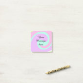 Deine Nachricht hier Textname Monogramm rosa Verga Post-it Klebezettel (Auf Schreibtisch)