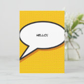 Deine Nachricht Sprechblase Spaß Retro Comic Buch Einladung (Stehend Vorderseite)