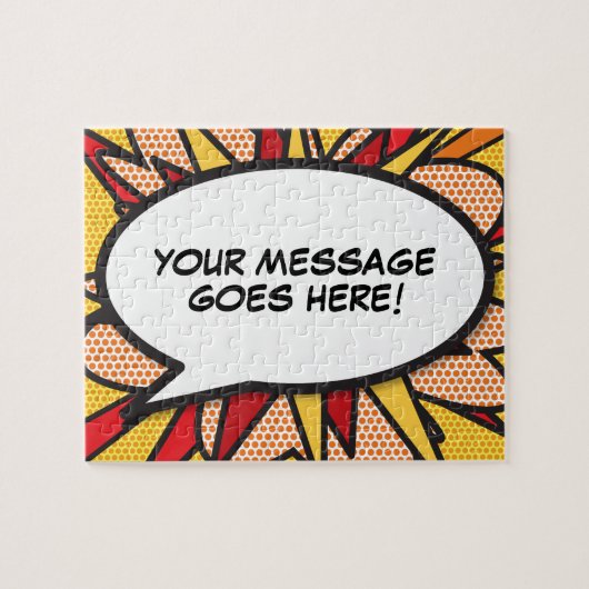 Deine Nachrichten-Sprechblase Spaß Retro-Comic-Boo Puzzle (Horizontal)