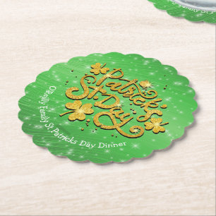 Deine Namensbotschaft St. Patricks Day Gold Shamro Untersetzer