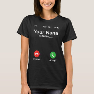 Deine Oma ruft an Ablehnen oder Annehmen Glücklich T-Shirt