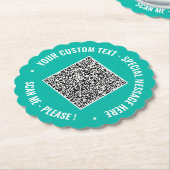 Deine QR-Code-Papieruntersetzer mit individuellem Untersetzer (angewinkelt)