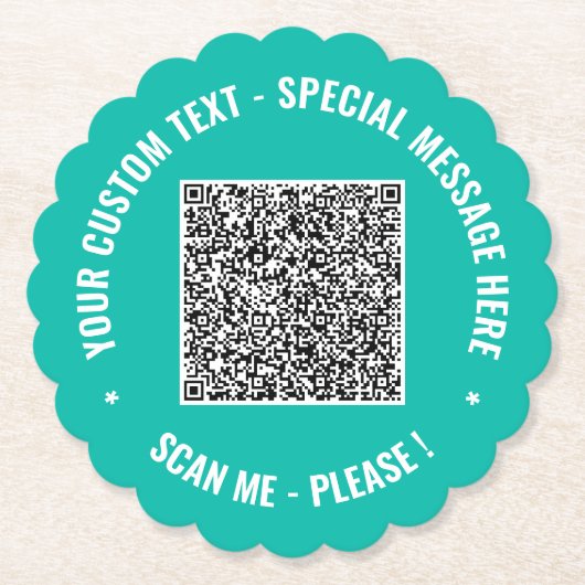 Deine QR-Code-Papieruntersetzer mit individuellem Untersetzer (Vorderseite)