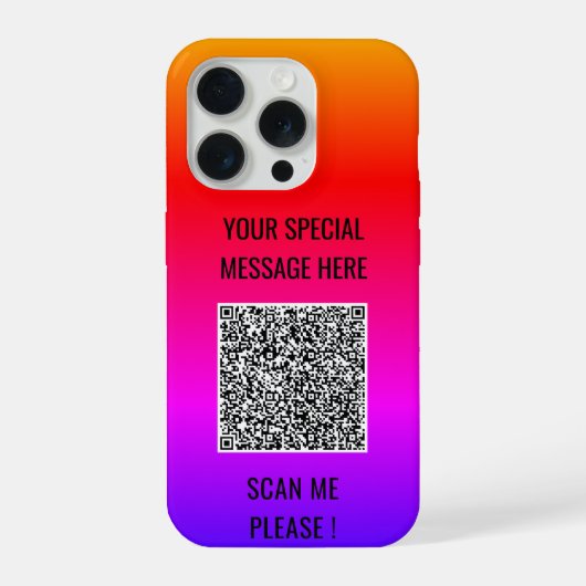 Deine QR-Code-Scan-Info und benutzerdefinierter Te iPhone Hülle (Rückseite)
