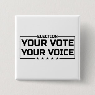 Deine Stimme Deine Wahl schwarze Schrift Button