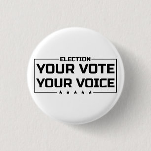 Deine Stimme Deine Wahl schwarze Schrift Button