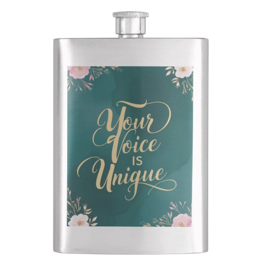 Deine Stimme ist einzigartig Flachmann (Vorderseite)