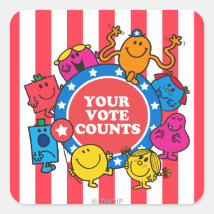 Deine Stimme zählt! Quadratischer Aufkleber