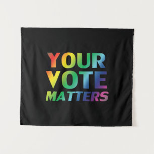 "Deine Stimme zählt" Stolz lgbtq lgbt Regenbogen s Wandteppich