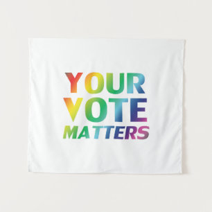 "Deine Stimme zählt" Stolz lgbtq lgbt Regenbogen w Wandteppich