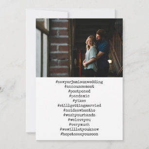 Deine Top-12-Hashtags-Foto verschobene Hochzeit Einladung