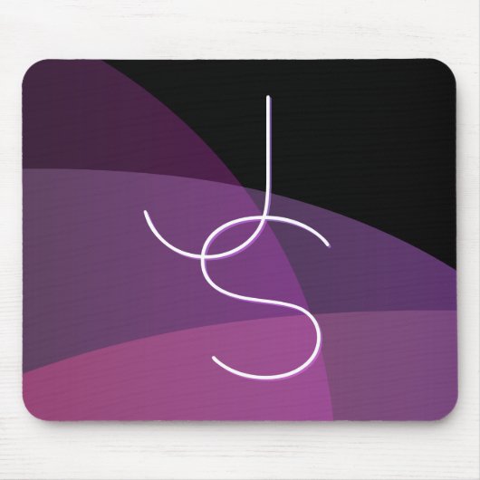 Deine überlappenden Initialen | Modern Lila & Pink Mousepad (Vorne)