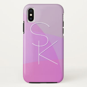 Deine überlappenden Initialen   Moderne rosa Geome Case-Mate iPhone Hülle