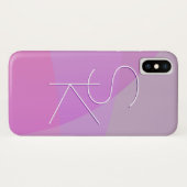 Deine überlappenden Initialen | Moderne rosa Geome Case-Mate iPhone Hülle (Rückseite (Horizontal))