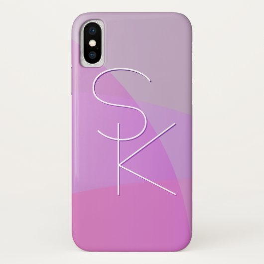 Deine überlappenden Initialen | Moderne rosa Geome Case-Mate iPhone Hülle (Rückseite)