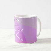 Deine überlappenden Initialen | Moderne rosa Geome Kaffeetasse (VorderseiteRechts)