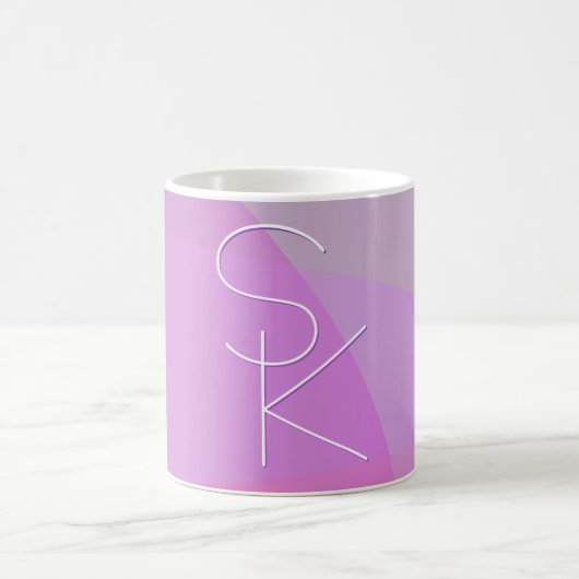 Deine überlappenden Initialen | Moderne rosa Geome Kaffeetasse (Mittel)