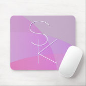 Deine überlappenden Initialen | Moderne rosa Geome Mousepad (Mit Mouse)