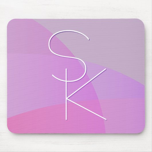 Deine überlappenden Initialen | Moderne rosa Geome Mousepad (Vorne)