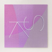 Deine überlappenden Initialen | Moderne rosa Geome Puzzle (Horizontal)